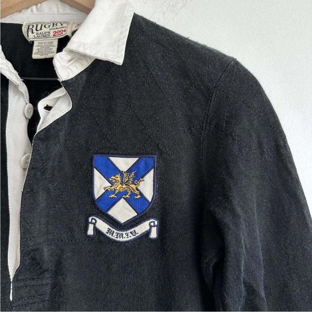 Ralph Lauren Rugby 2004 Polo Long Sleeve Shirt Medium Crest Embroidered Vintage - Picture 2 of 11